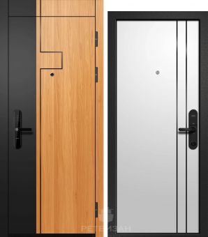 картинка Дверь ОРФЕЙ-711 NEW (Вишня Оксфорд + Черная soft Силк сноу 90 молдинг черный Букле черный 860*2050 R от магазина ТНП