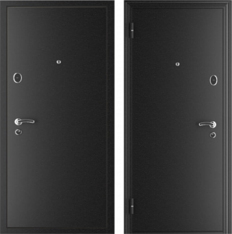 картинка Блок дверной стальной МЕГИ 60 МЕТ/МЕТ, серебро на черном, левый, фурн. хром, 860х2050 от магазина ТНП