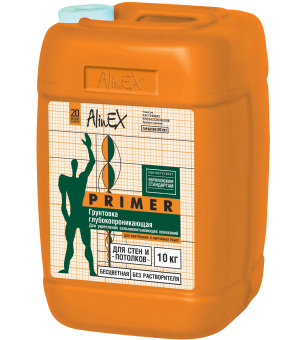 картинка Грунтовка Alinex PRIMER, 10 кг (для стен и потолков, полимерная) от магазина ТНП