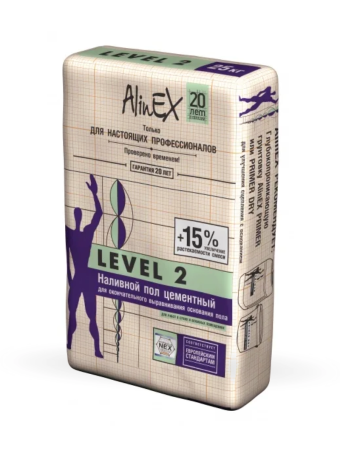 картинка Наливной пол AlinEX LEVEL 2, 25кг (цементный) от магазина ТНП