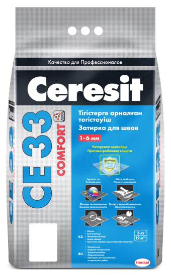 картинка Затирка д/швов Ceresit CE33 Comfort белая, 5 кг/4/ от магазина ТНП
