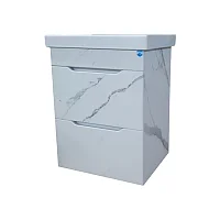 картинка Тумба Модерн Арт Breeze 60, напольная, 2 двери, мрамор белый от магазина ТНП