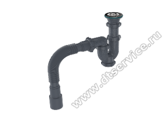 картинка Aquant Сифон для кухни 1 1/2"х40 прямоточный с ревизи. с мет.реш. с г.т 40х40/50  B0195-30-MR ГРАНИТ от магазина ТНП