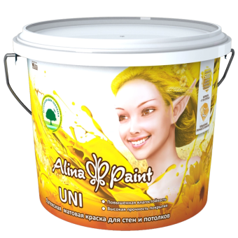 картинка Краска водоэмульсионная, Alina Paint UNI, 25 кг(интерьерная, атмосферостойкая, база АВ, всесезонная) от магазина ТНП