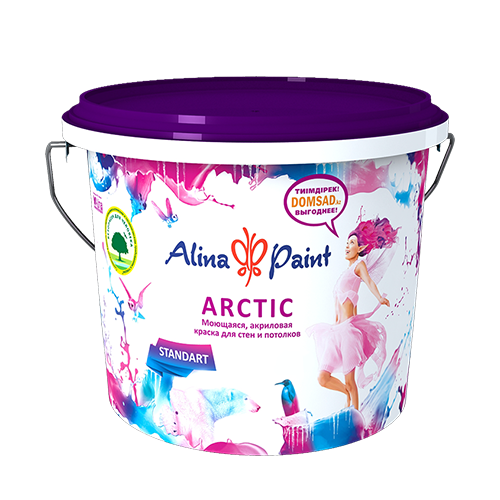 картинка Краска водоэмульсионная, Alina Paint  ARCTIC, 4,5  кг (интерьерная, моющаяся, всесезонная) от магазина ТНП