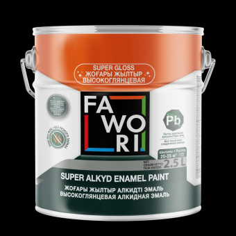 картинка FAWORI Super Alkyd Enamel Paint - 748, темно-серая глянцевая, 0,87 л (748, цвет коричневый, глянце от магазина ТНП