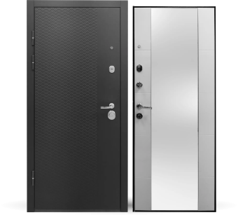 картинка Дверь мет. STRONG 803  Белый Зеркало  860*2050*80 R от магазина ТНП