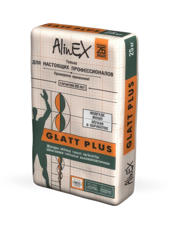 картинка Шпатлевка AlinEX GLATT PLUS, 25кг (гипсовая) от магазина ТНП