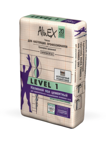 картинка Наливной пол AlinEX LEVEL 1, 25кг (цементный) от магазина ТНП