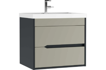 картинка Тумба подвесная под умывальник "UNIT 60" Karat Серый тауп В2 Домино DK3215T от магазина ТНП