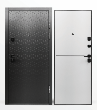 картинка Дверь мет. STRONG 808 МДФ/Белый молдинг 960*2050 L от магазина ТНП