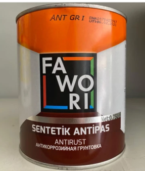 картинка FAWORI SENTETiK ANTYPAS антикорозийная грунтовка цвет серый 2,5 л (Серая, антикорозийная) от магазина ТНП