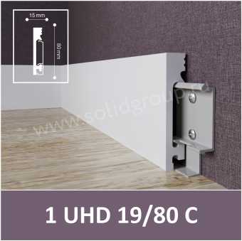 картинка Плинтус напольный из полимера ультравысокой плотности 1 UHD 19/80С, белый, 2м от магазина ТНП