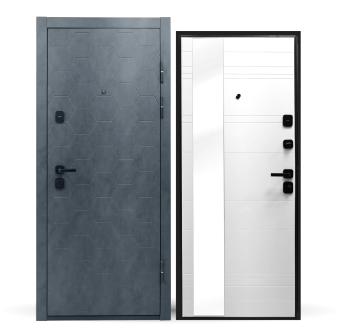 картинка Дверь мет. STRONG 1005 Белый Зеркало 960*2050*90 L от магазина ТНП