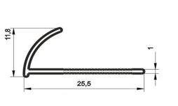 картинка PR-940 Раскладка для кафельной плитки 9,5мм., серебро анод., 2,7м. от магазина ТНП