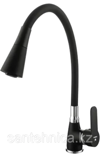картинка смеситель для кухни CAL9929C82N черный-белый гибкий излив от магазина ТНП