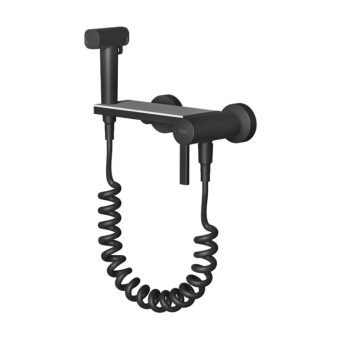 картинка смеситель с гигиеническим душем DA1994545 матовый черный от магазина ТНП