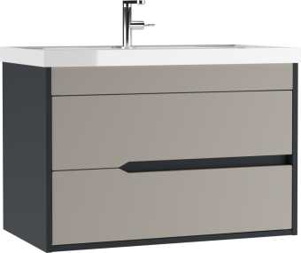 картинка Тумба подвесная под умывальник "UNIT 80" Karat Серый тауп В2 Домино DK3216T от магазина ТНП