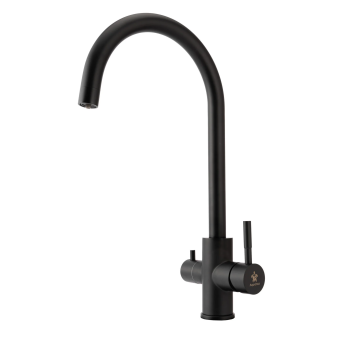 картинка AD12 Black Кухня на две воды гибкий гусак от магазина ТНП