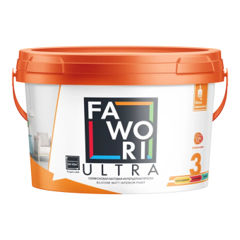 картинка FAWORI ULTRA 3 MIX-1 краска силиконовая матовая 5 л. (акриловая/силиконовая, д/потолк,стен, матовая, от магазина ТНП