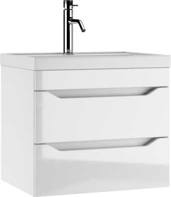 картинка Тумба подвесная под умывальник "UNIT 60" Ева с двумя ящиками В2 Айсберг DA5914T от магазина ТНП