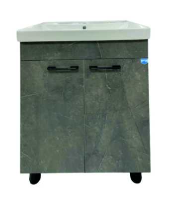 картинка Тумба Neo У 80 напольная, 2 двери, 2 полки справа, бетон от магазина ТНП