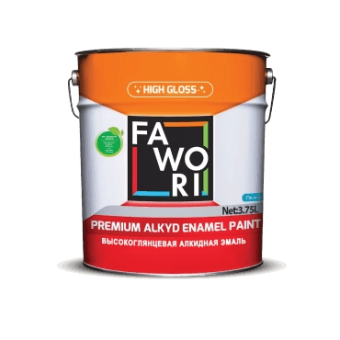 картинка FAWORI Premium Sentetik глянцевая синтетическая краска цвет белый 0,75 л. (глянцевая, протираемая) от магазина ТНП