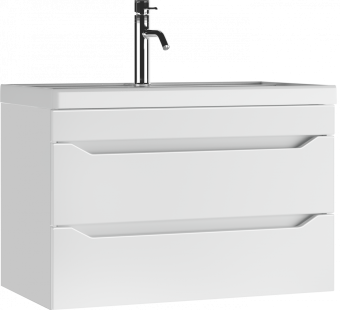 картинка Тумба подвесная под умывальник "UNIT 80" Ева с двумя ящиками В2 Айсберг DA5917T от магазина ТНП