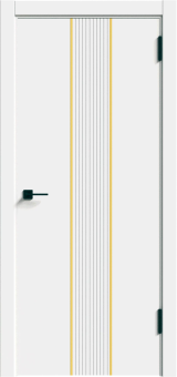 картинка Дверное полотно глухое Спутник-2 ПВХ Софт тач(white) золото, 700мм от магазина ТНП