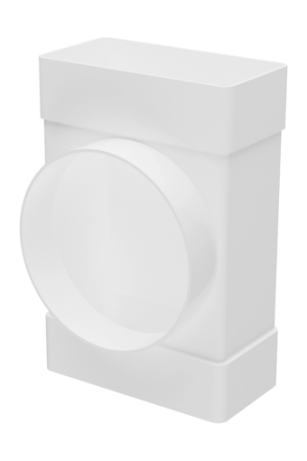 картинка 511ТФ10П, Соединитель Т-обр. пластик, плоских воздуховодов 55х110 с выходом на фланцевые воздухорасп от магазина ТНП