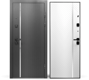 картинка Дверь мет. STRONG 1017 МДФ/Молдинг Диагональ Белый 960*2050 R от магазина ТНП