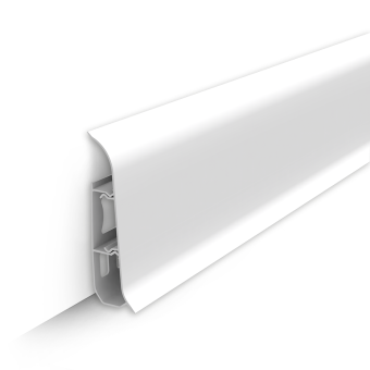 картинка Плинтус напольный с центральной планкой 70мм 2,2м "Идеал Классик", 001 Белый от магазина ТНП