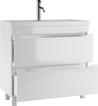 картинка Тумба под умывальник "Bazis 90" Ева с двумя ящиками В2 Айсберг DA5909T от магазина ТНП