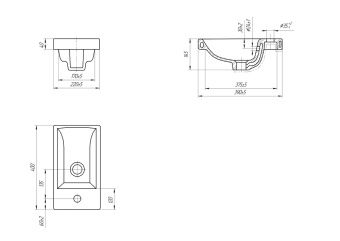 картинка Раковина мебельная COMO 40 1 отв. от магазина ТНП