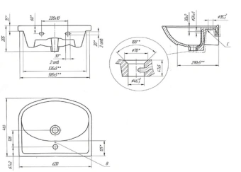 картинка Раковина мебельная ERICA 60 1 отв. от магазина ТНП