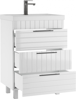 картинка Тумба под умывальник "Bazis 60" Topaz с тремя ящиками В3 Домино DT6401T от магазина ТНП