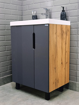 картинка Тумба под умывальник "Bazis 60" Марта без ящика Дуб вотан Айсберг DA3502T от магазина ТНП