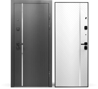 картинка Дверь мет. STRONG 1017 МДФ/Молдинг Диагональ Белый 960*2050 R от магазина ТНП