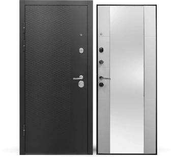 картинка Дверь мет. STRONG 803  Белый Зеркало  960*2050*80 R от магазина ТНП