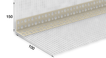 картинка ЕвроУгол штукатурный с сеткой усиленный 100х150мм 2,5м "Идеал" от магазина ТНП