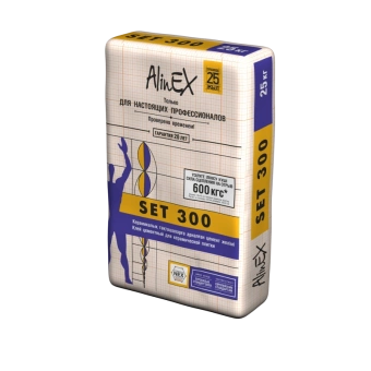 картинка Клей AlinEX SET 300, упаковка 5кг (для плитки, серый) от магазина ТНП