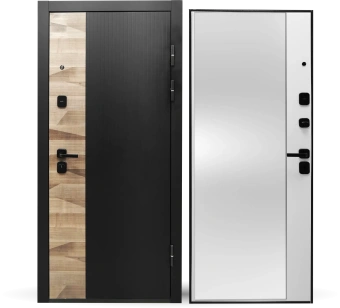 картинка Дверь мет. STRONG 1008  Белый Зеркало  960*2050*90 R от магазина ТНП