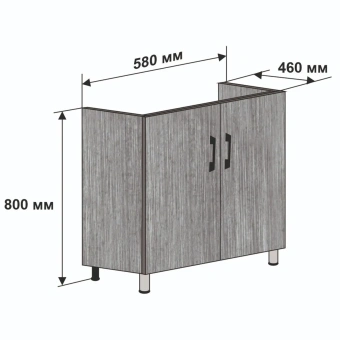 картинка Тумба Neo Breeze 60, напольная, 2 двери, бетон от магазина ТНП
