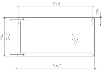 картинка Зеркало МДФ профиль 1200*600 Алюминий Домино DM9001Z от магазина ТНП