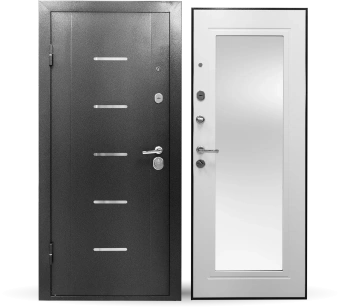 картинка Дверь мет. STRONG 709 Белый Зеркало 960*2050 L от магазина ТНП